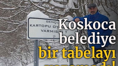 Koskoca belediye, bir tabelayı yazamadı!